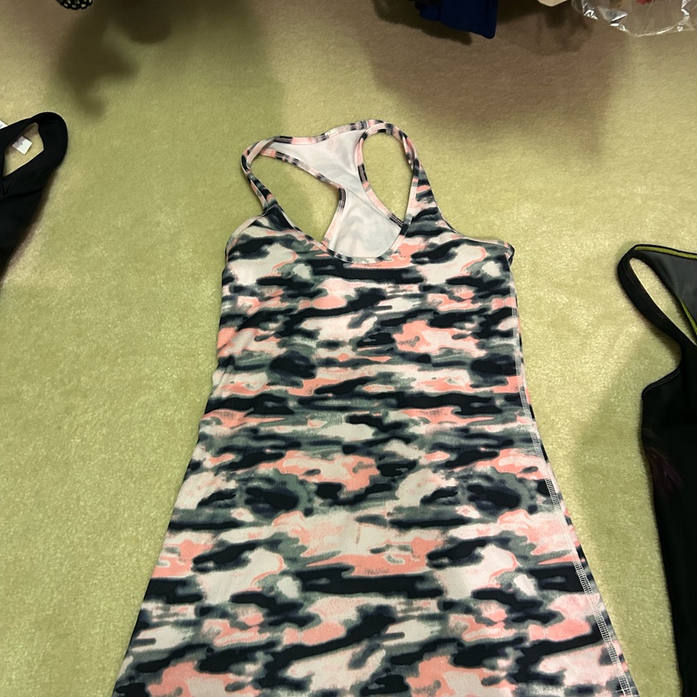 Lululemon Pink and Black Camouflage Tank Top in size 4